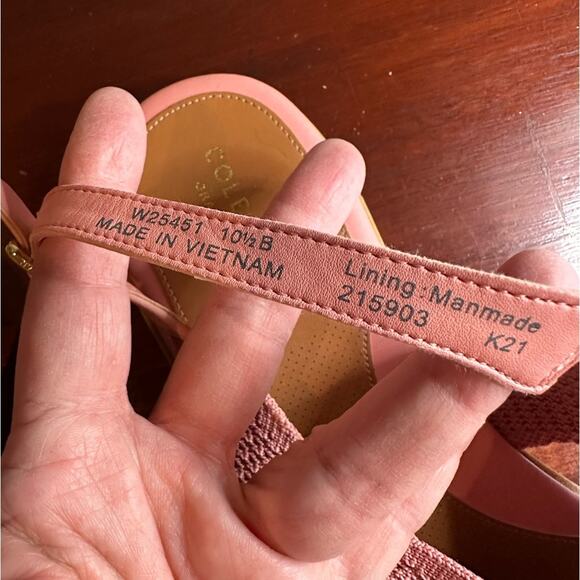 Cole Haan Mikaela Knit Rose Stitchlite Leather Trim Sandal 10 1/2 Shoe 10.5 - Picture 9 of 10